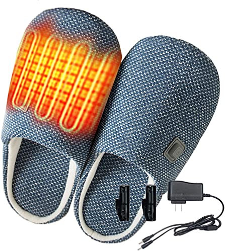 ZAKSEM Chaussons Chauffants Chauffe-Pieds Électriques avec Batterie, Pantoufles Chauffantes Femmes Hommes Pantoufles Chaudes Chauffe-Pieds d'hiver Électriques Chaussons de Maison d'hiver Chauds