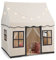 GYMAX Kids Tent, Indoor Children Playhouse with Washable Mat, Star Lights & Windows, Large Play Tent for 3-10 Years Old Girls Boys (Beige+Black)