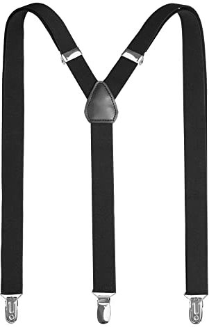 Pejoye Hosenträger für Herren 2.5cm Breit Arbeitshosen Stark Motorradhose Lang Y Form 3 Metall Clips Einstellbar und Elastisch Einheitsgröße für Männer und Damen
