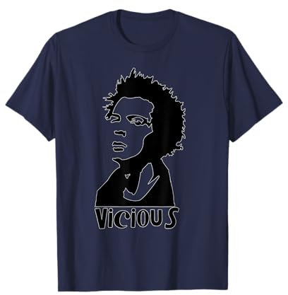 Post Punk Prep Vicious Punk Rockers 1970er 1980er T-Shirt, Herren & Damen, Unisex-Erwachsene, Punk-Fans, Kurzarm, T-Shirt, Blau, S