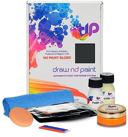 DrawndPaint Ausbesserungslack Lackreparaturset Kratzerentfernung Autolackrapatur Ausbesserung Steinschlägen Kratzern am Auto Lackstift geeignet für VW Montego Black Met - Ly9V, M