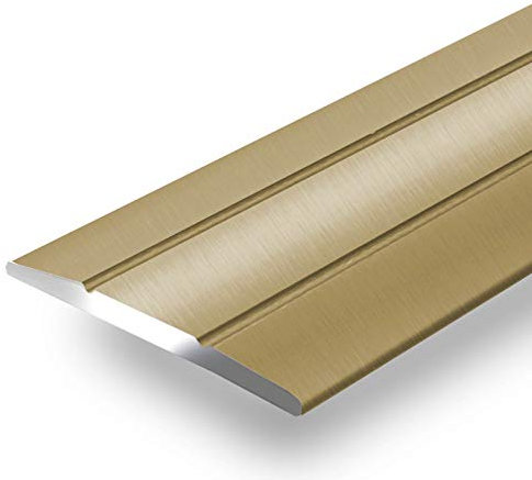casa pura Übergangsprofil selbstklebend Übergangsleiste aus Alu für Boden, türschwellen Leiste, Übergangsschiene, Höhenausgleich, Abschlussleiste, Türleiste Gold 6 Stück, 90 cm Länge Firm