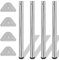 Homgoday Tischbeine 4 Stück höhenverstellbar Chrom 710 mm Möbel für Haus Innen Außen Wohnzimmer Schlafzimmer