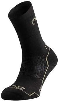 Lurbel Agres Five, Calcetines de lana merino, Calcetin Outdoor, Calcetines térmicos, Calcetin Trekking, Transpirables (Black/Sottobosco - L)