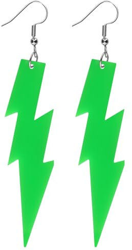 Neon Ohrringe Damen Acryl Tropfen Ohrringe Bunte 80er Jahre Ohrhänger Beleuchtete Halloween Vintage Ohrringe Schmuck Frauen Mädchen Neon Earrings 80er 90er Jahre Party Kostüm Zubehör (Neongrün)