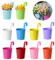 eROOSY 10er Set Blumentopf Hängend Bunt, Blumentopf zum Aufhängen, Blumentopf aus Metall für Pflanzen, Hängetöpfe Bunt