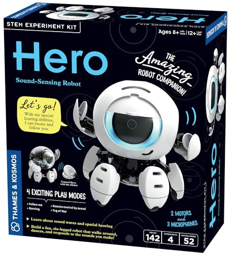 Thames & Kosmos Hero: Sound-Sensing Robot STEM Experiment Kit, Build a Robot That Reacts to Sounds, Explore Engineering, Sound Technology, Spatial Hearing, Quality Screen-Free, Educational Play