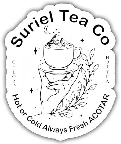 Suriel Tea Co Acotar-Aufkleber, lustiger, wasserdichter Vinyl-Aufkleber für harte Hut, Laptop, Wasserflasche, Handyhülle, Merchandise-Dekor, Geburtstagsgeschenk, 3 Stück