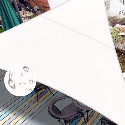 LOVE STORY Vela ombreggiante Triangolare 5x5x5m Impermeabile Tenda a Vela bianco Tenda da sole per esterno,PES Poliéster Protezione UV al 95% per Esterno,Giardino,Terrazzo,Balcone,Patio