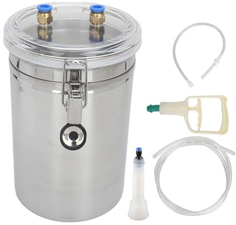 HERCHR Manual Milking Machine, 2L Stainless Steel Household Manual Double Head Milker Hand Vacuum Pump Cow Milking Machine with Transparent Lid for Sheep Goat Cow