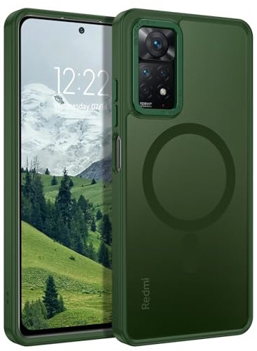 YINLAI für Xiaomi Redmi Note 11 Pro Hülle Kompatibel mit MagSafe,Handyhülle Redmi Note 11 Pro Magnetische Translucent Matt Stoßfest Cover Case Schutzhülle für Xiaomi Redmi Note 11 Pro 4G/5G,Grün