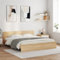 Keyroto Letto Matrimoniale 160x200 Giroletto Matrimoniale Letto Singolo Legno Struttura Letto Giroletto con Testiera e Pediera Rovere Sonoma 160x200 cm