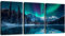 YWQQ 3-teiliges Leinwandbilder Set - Natur Landschaft Leinwand Bilder mit Aurora - Aesthetic Bild Dekoration für Wohnzimmer, Schlafzimmer, Küche, Esszimmer & Badezimmer