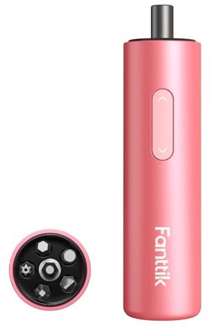 Fanttik S1 Kapsel-Akkuschrauber, 3,7 V, elektrischer Schraubendreher, max. 5 Nm, 320 U/min Motor, 5 Stück doppelseitige Bits, kompaktes Design, LED-Licht, 1/4 Zoll Sechskant, ideales Werkzeug für