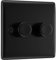AMK® BG 2 Gang 2 Way Matt Black 200W Dimmer Switch For Fluorescent Incandescent and Other Variable Brightness Lamps