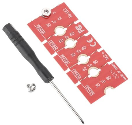 sourcing map M2+ M.2 NGFF/NVME Length Extend Adapter 2230, 2242, 2260, 2280 Multipurpose SSD Extension Bracket Card Plate PCB Board for PC Computer Case (Red)