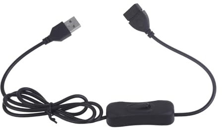 GANYKQ Cavo USB con pulsante di controllo da maschio a femmina interruttori ON Off Toggle LED Lamp Line adatto per lampada da tavolo registratore da viaggio