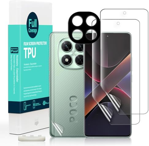 Ibywind 2 Pezzi Pellicola Protettiva per Xiaomi Poco X7 5G 6.67+1 Pezzo Protezione Fotocamera+1 Pezzo Pellicola Posteriore,Pellicola TPU Flessibile Non Vetro Senza Bolle HD Chiaro