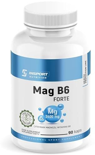 Magnesio B6 Forte | Integratore con Citrato di Magnesio e Vitamina B6 | Supporto per Muscoli, Energia, Stanchezza, Sistema Nervoso | INSPORT