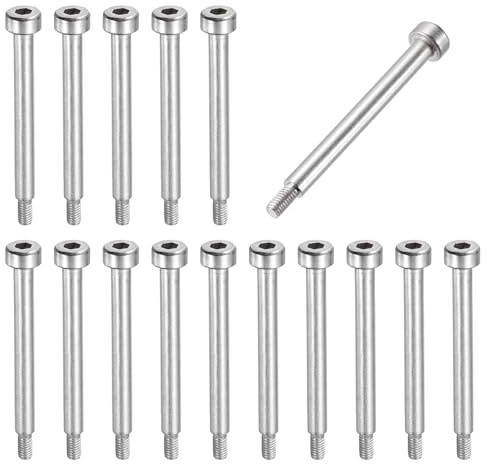 sourcing map 16 Pcs 304 Stainless Steel Shoulder Bolt 4mm Shoulder Dia 35mm Shoulder Length M3x0.5 Thread Hex Socket Shoulder Bolts for Hydraulic Injection Molding Machinery Industries