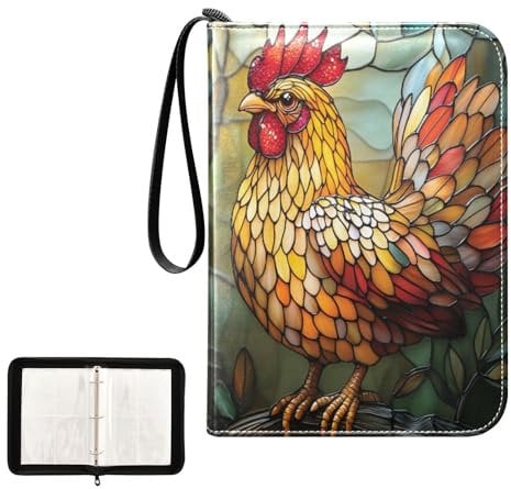 binding album with double sided removable sleeves for game, baseball cards collection Trendy Chicken Japanese Manga Style