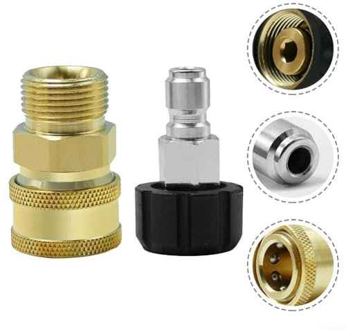 Adattatore di accoppiamento rapido girevole M22 da 14 mm e 15 mm a 3/8 per applicazioni con idropulitrice (M22 da 14 mm a 3-8)