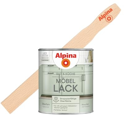 Alpina Bad & Küche Möbel-Lack Silberfarn – Seidenmatt – 0,75 Liter