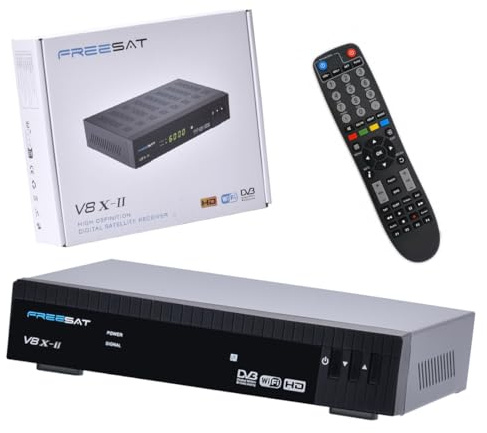 GTMedia V8 X II Satellite Receiver DVB-S2X/S2/S, H.265 HEVC 10bit Full HD 1080P Digital Satellite Decoder with Built-in 2.4G WiFi, CA Card Slot, PVR Ready, and Multi-Language Support