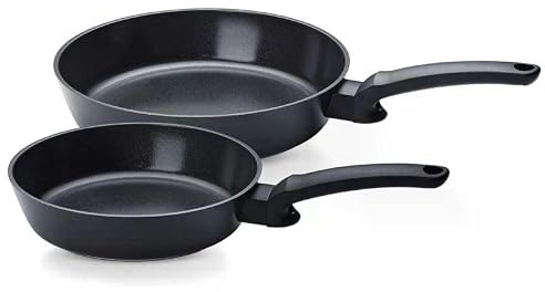 Fissler, Ceratal Evo Comfort Pfannenset 2-teilig (Ø 24 + 28 cm, Orbitschwarz), Keramikbeschichtung, hoher Rand, Cookstar Boden, Induktion, Made in Germany