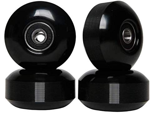 Bopfimer Skateboard Wheels with Bearings 52x30mm Street PU Wheels Skateboard Parts Cruiser Longboard Wheels (Set of 4) Black