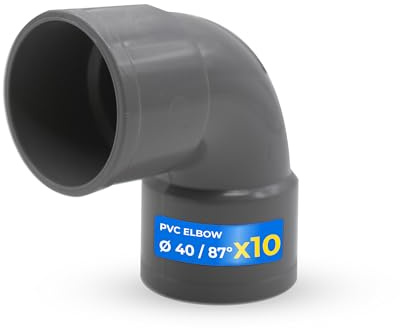 DOJA Barcelona Coude en PVC de 87° - Ø 40mm - Pack 10 - Coude Femelle-Femelle pour Installation Rapide et Simple - Raccords d'évacuation Offrant Compatibilité, Résistance - PVC Pour Adaptation