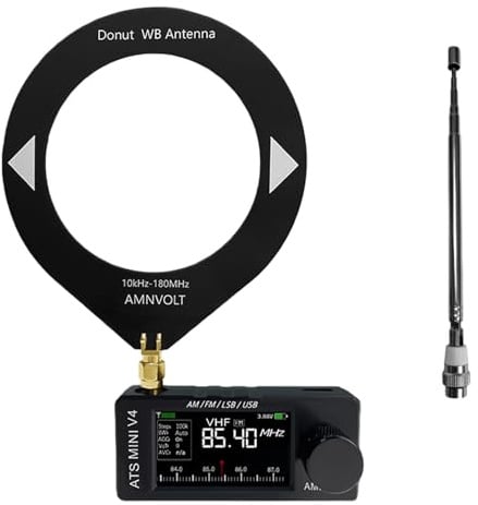 AMNVOLT V4 ATS Mini Radio Écran IPS Si4732 DSP Radio AM FM Récepteur (Métal) (StyleB)