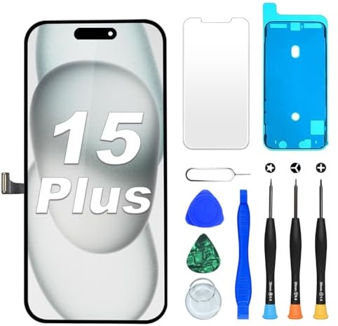DIGI4U LCD für iPhone 15 Plus Display Bildschirm Ersatz, 6,7'' Full HD Truetone LCD Bildschirm für iPhone 15 Plus Display Digitizer Reparaturkits