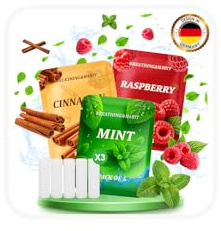 15 Cartucce Filtro Al Gusto Di Menta Cannella E Lamponi Per Portatile Plastica Smettere di FumareS2.0/S2.1/S1.0/S1.1 Inalatore