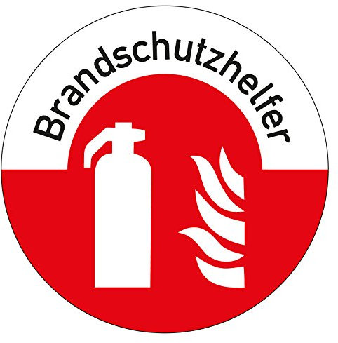 Helmaufkleber Brandschutzhelfer Folie selbstklebend Ø 40 mm 12 Stück auf Bogen Brandschutz Helm