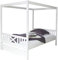 TiCAA Kinderbett Himmelbett mit Schubkasten 140x200 cm, für Jungen & Mädchen, Montessori Bett weiß aus Kiefer Massivholz