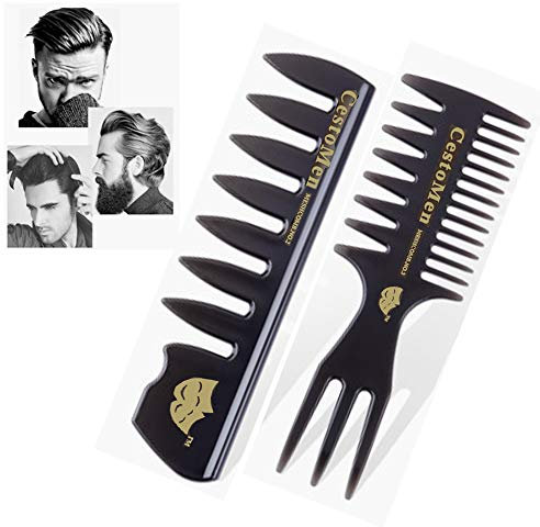 Peine de peinado para hombre, Set de cuidado del cabello para hombres, Cepillo desenredante Herramientas profesionales de cepillado para peluquería, Cepillo de pelo antiestático para ducha