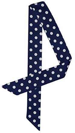 sourcing map Damen Vintage 50s Dünn Lang Schmal Taillenband Gürtel Seide Polka Dots Halstuch Scarf Navy Blau L