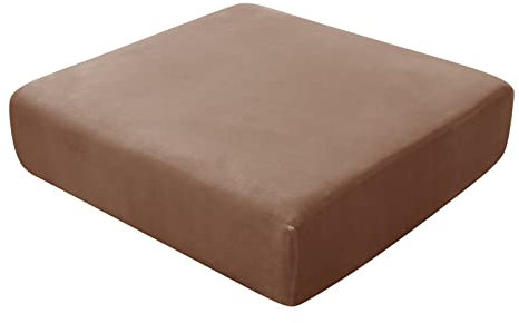 BXFUL Sofa-Sitzkissenbezüge, Sofakissen-Bezüge Stretch-Samt, Couchkissen-Bezüge Ersatz für individuelle Kissen mit elastischem Stoff (1-Sitzer,Dunkelbraun)