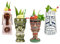 Tiki Mugs Cocktail, Tiki - Tasse en céramique hawaïenne, verres à cocktail exotiques Pour cocktail hawaïen Tiki Bar professionnel Hawaiian Party Barware,Q9