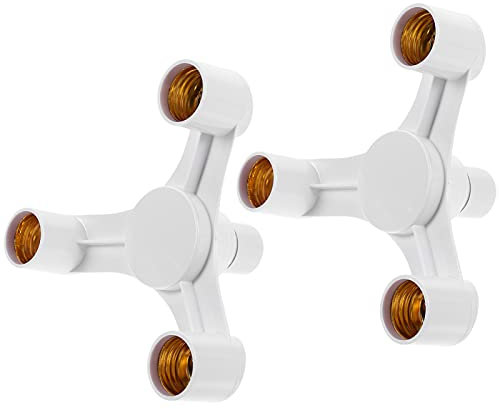 iplusmile Lampe 2 STK Lichtadapter Licht Zubeh?r Licht Steckdose nhalter Mehrfach nfassung Licht Sockel numwandlungsbuchse nfassung Verlängerung nzubehör E27 Weiß Abs Heim
