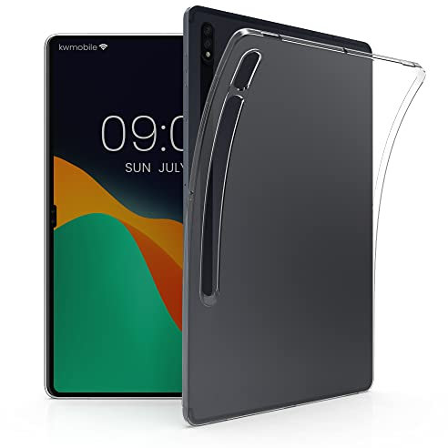 kwmobile Hülle kompatibel mit Samsung Galaxy Tab S8 Plus Hülle - weiches TPU Silikon Case transparent - Tablet Cover Transparent