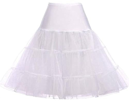 RULTA 50s Women Retro Petticoat Underskirt Vintage A-line Crinoline Half Slips Rockabilly Tutu Skirt, Black, S, Spandex+Organza