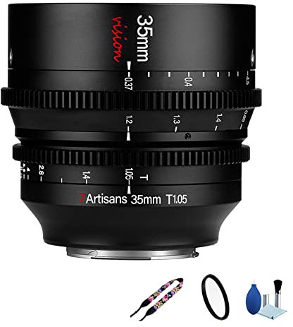 7artisans Lente cinematográfica de 35 mm T1.05 APS-C Frame Vision Series Cine gran angular gran apertura para cámara Sony E Mount A7 Series FX3 A7S3 A7M3 A7R3 A7M4