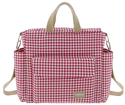 Cambrass - Bolso carro maternal para bebe - bolso de maternidad para carritos de bebe - organizador para pañales y otras cosas de bebe Vichy Rojo 16x43x37 cm