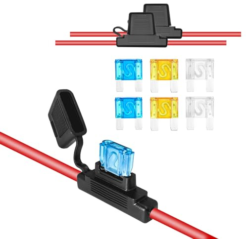 RECOIL FHM62 wasserdichter MAXI Inline-Sicherungshalter 2x, 6AWG OF-Kupfer Direktanschluss für 12V/24V Auto, LKW, Boot, Offroad – inkl. 6 Sicherungen (2x40A, 2x60A, 2x80A)