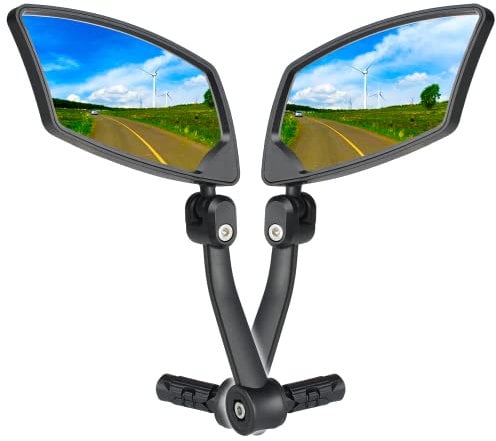 BriskMore Bar End Fahrradspiegel 1-PAIR, High-Definition konvexe kratzfeste Glaslinse E-Bike Spiegel, sicherer Rückspiegel für linke und rechte Seite BT-018…