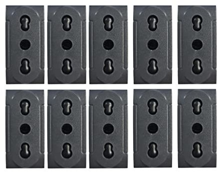 10 Pezzi Presa Bipasso Living 2P+T 16A Compatibile Presa Bivalente Compatibile per serie Civile Ticino Nero vidoelettronica® (10)
