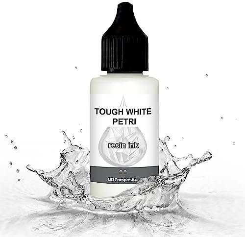 DD Composite Resin Inks Tinte Fluid Art Alkohol Ink hochkonzentriert Epoxidharz Kunst Design River Table Dish-Art, Menge:30ml, Resin Ink Color:TOUGH WHITE PETRI