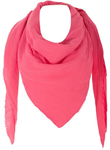 FASHION YOU WANT XXL Tuch 23 Farben Farbwahl Halstuch Musselintuch Musselin Damen Damenhalstuch Dreieckstuch Schal Herren Männer Frauen Herrenhalstuch Dreieckig leicht (einlagig)) (fuchsia)